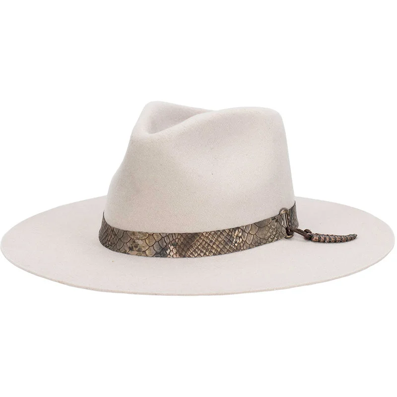 Fashionable fedora hats for men with unique patterns and textured materials -Biltmore Mad Rattle Wool Felt Wide Brim Fedora