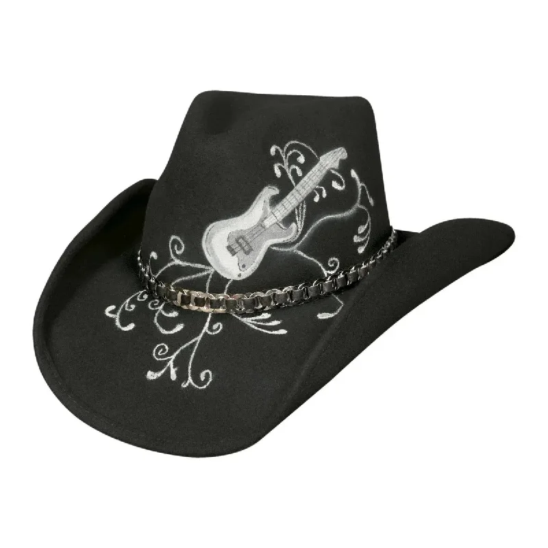 Cowboy hats with unique embroidered designs for men with creative, artistic styles -Bullhide Rock 'N' Roll Legend - Wool Felt Cowboy Hat