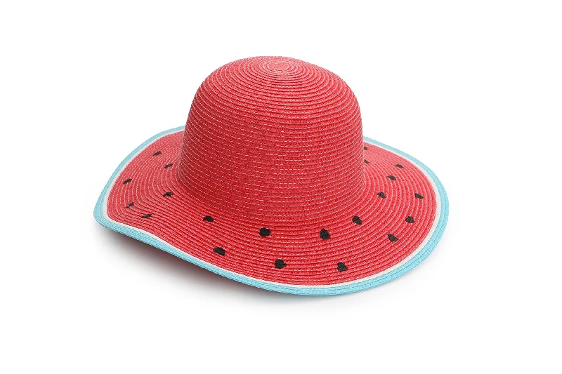 Comfortable straw hat for men with adjustable strap and breathable design -Kids Straw Hat - Watermelon