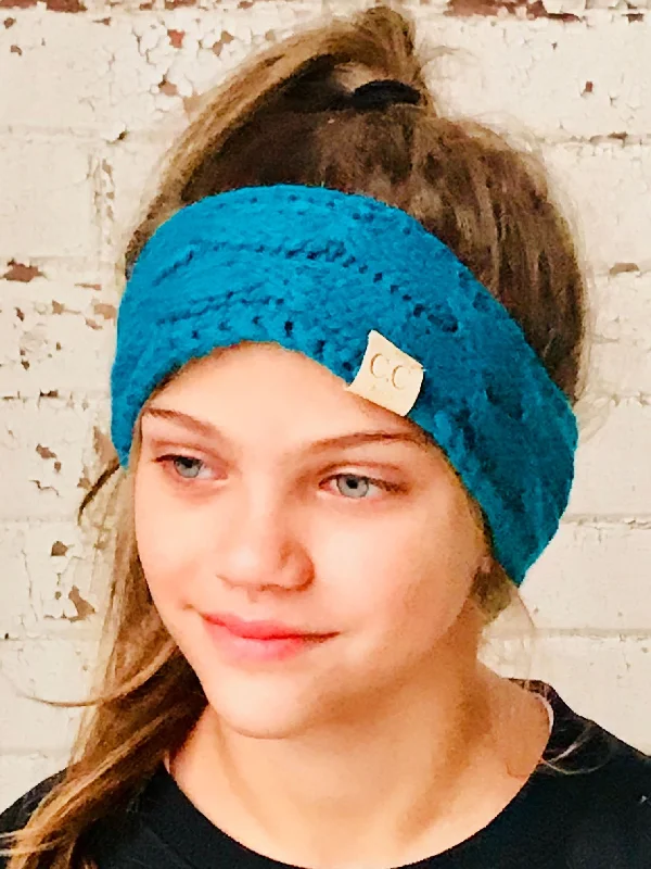 Wool blend cap for cozy fall fashion -HW-20-KIDS TEAL HEADWRAP