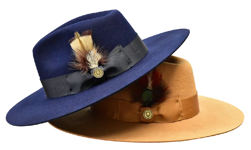 Wide-brim fedora hats for women with patterned details for a fashionable touch -Duke Collection