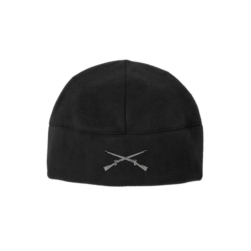 Classic cap with simple logo embroidery -Crossed Rifles Soft Fleece Beanie