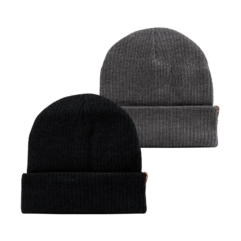 Black mesh cap for breathable summer wear -Bare Essential Beanie 2-Pack