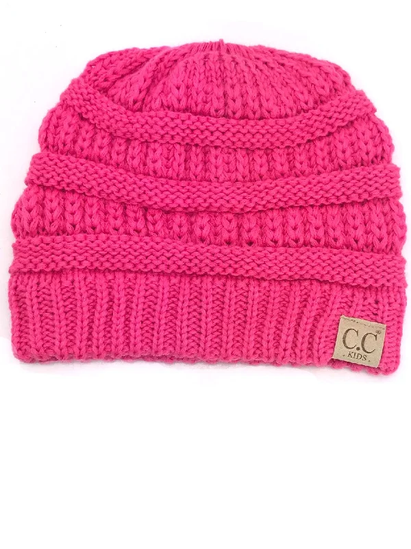 Adjustable strap cap for custom size comfort -YJ-847 New Candy Pink Kid Beanie