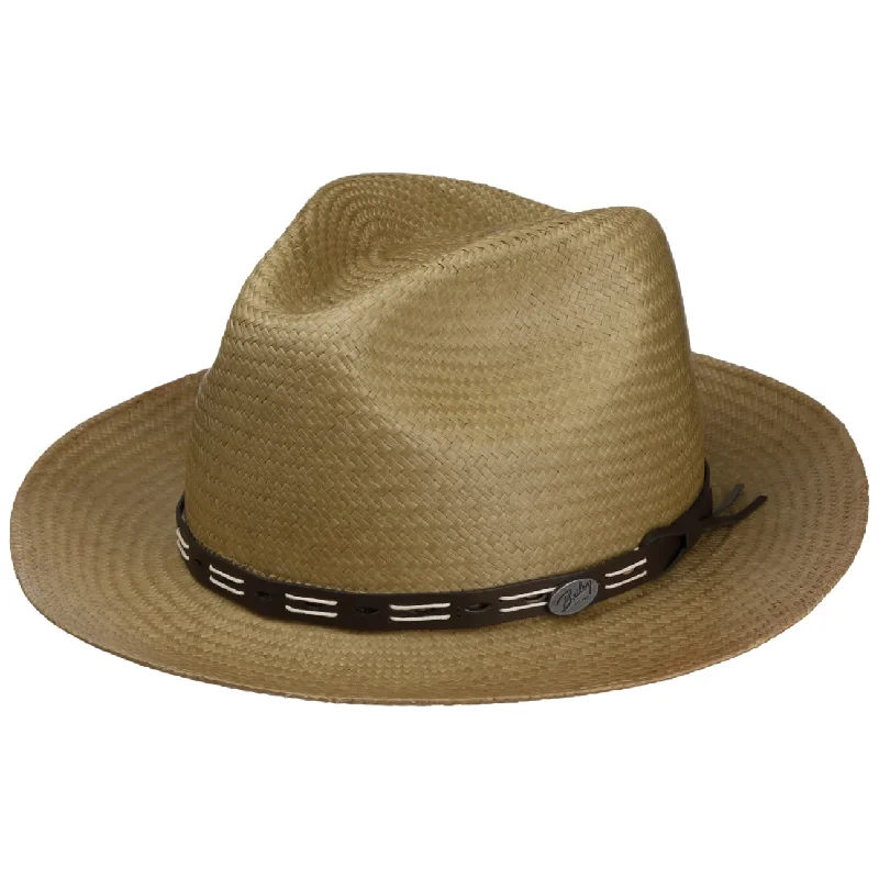 Classic straw hat for women with wide brim for sun protection -Cutlers Panama Hat by Bailey 1922