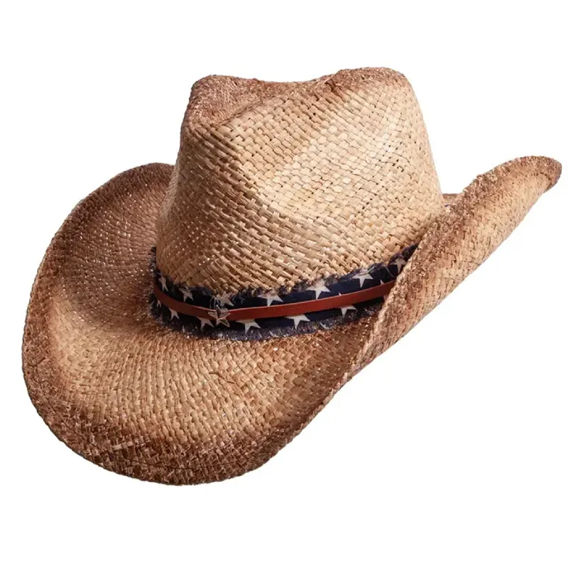 Stylish straw sun hat for women with a decorative bow for added elegance -American Hat Co. Natural Dusty Straw Shady Hat