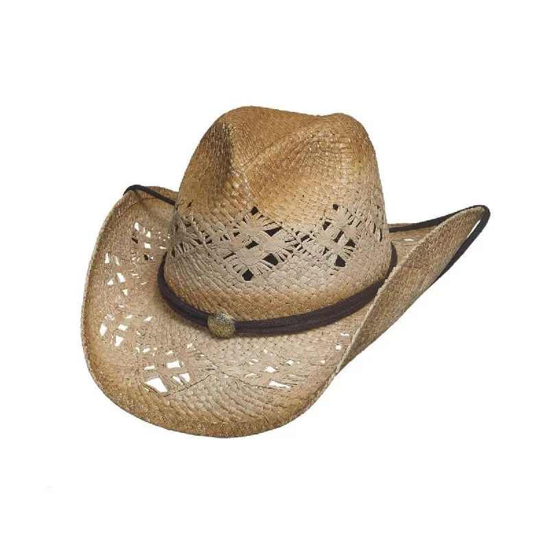 Unique cowboy hats for women with bold color combinations and trendy accents -Bullhide Longmire - Raffia Straw Cowboy Hat