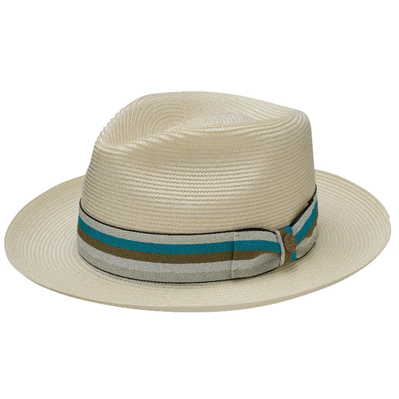 Premium felt fedora hats for men with strong, durable construction for lasting wear -Stetson 8th & Ocean Milan Straw Fedora