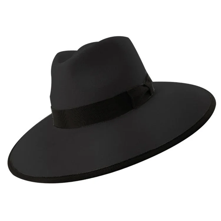 Comfortable felt fedora hats for women with plush linings for ultimate comfort -Stanton Lillian Wide Brim Fedora - Black