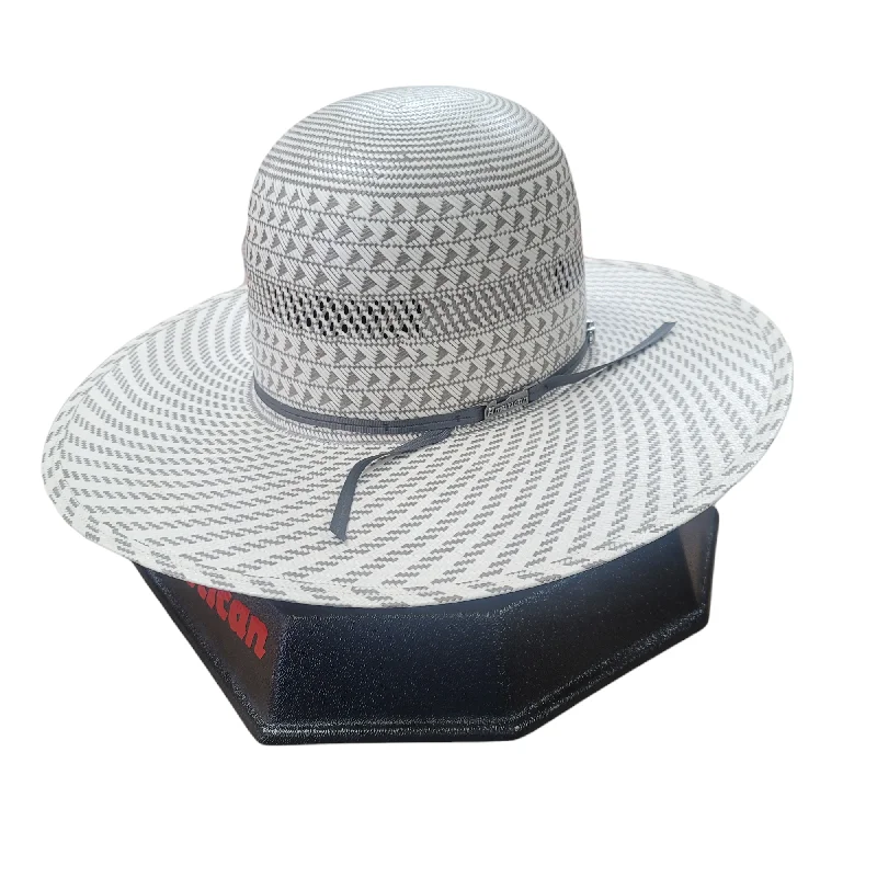 Beach-ready straw sun hat for women with wide brim and chic style -American Hat Co. Straw Hat - #6120 OPEN CROWN