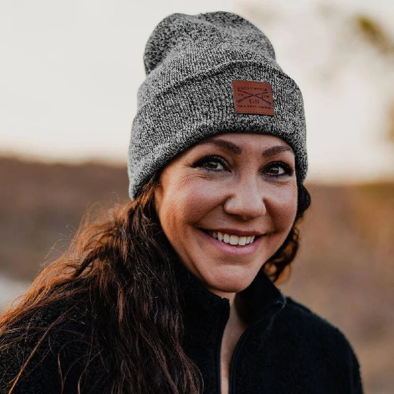 Camo trucker cap for outdoor adventure style -Cuffed Beanie - Black Heather