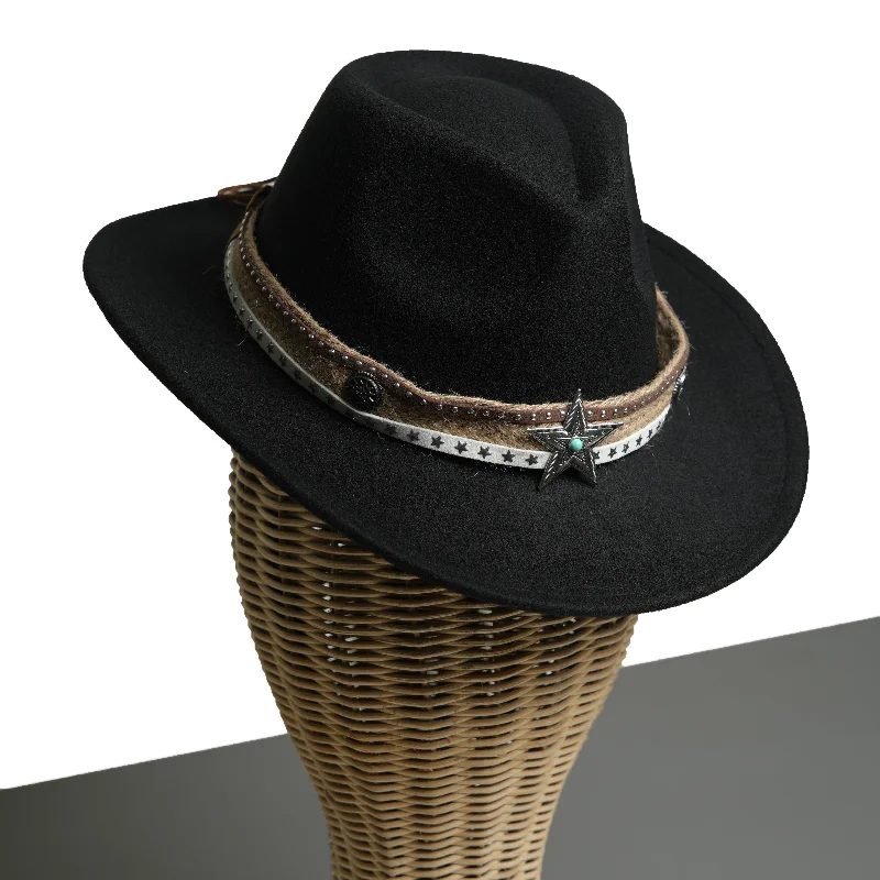 Traditional cowboy hats for men with a timeless shape and natural color -Chokore Cowboy Hat with Jute Band (Black)