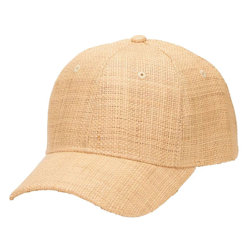 Lightweight straw cap for men with a practical and comfortable design for warm weather -Women's Woven Raffia Ball Cap With Leather Adjustable Back (CTH4087)