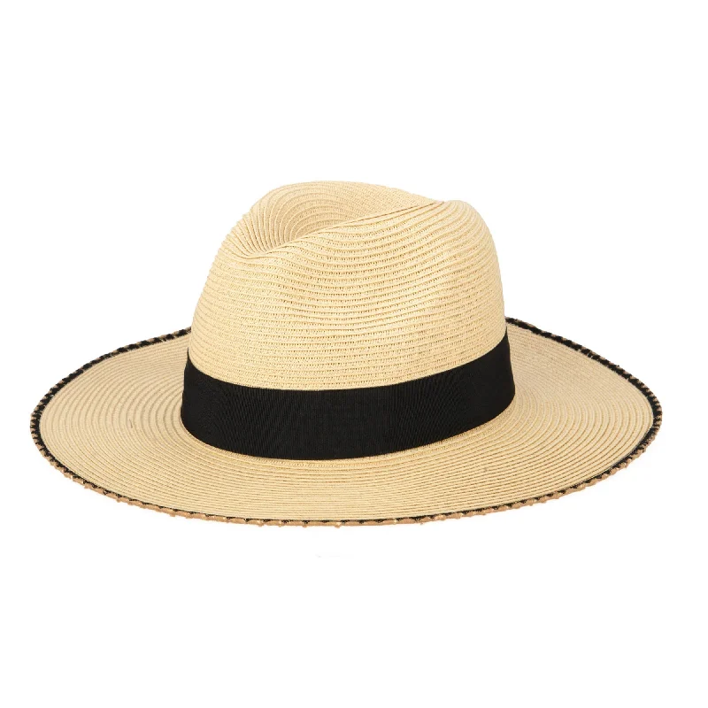 High-quality wool fedora hats for men with structured design for a sharp look -Desert Oasis - Ultrabraid Fedora with Embroidered Edge