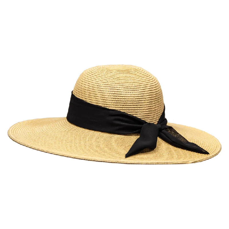 Elegant straw hat for women with ribbon detail and graceful finish -Saint Martin - 4.5" Brim Sun Hat