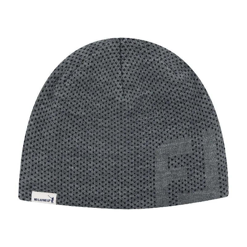 Retro cap with 80s-inspired color blocks -NLU X FJ Knit Beanie Hat | Heather Grey