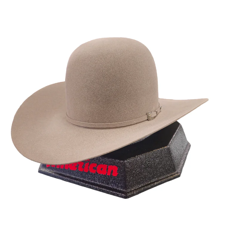 Soft felt hat with smooth texture finish -American Hat Co. - 100X Natural Felt Cowboy Hat - Open Crown - 4 1/4" Brim