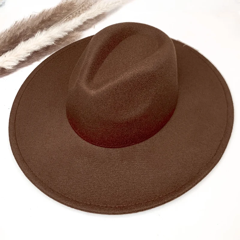 Vintage felt hat with classic fedora shape -Plain and Southern Faux Felt Hat in Dark Brown