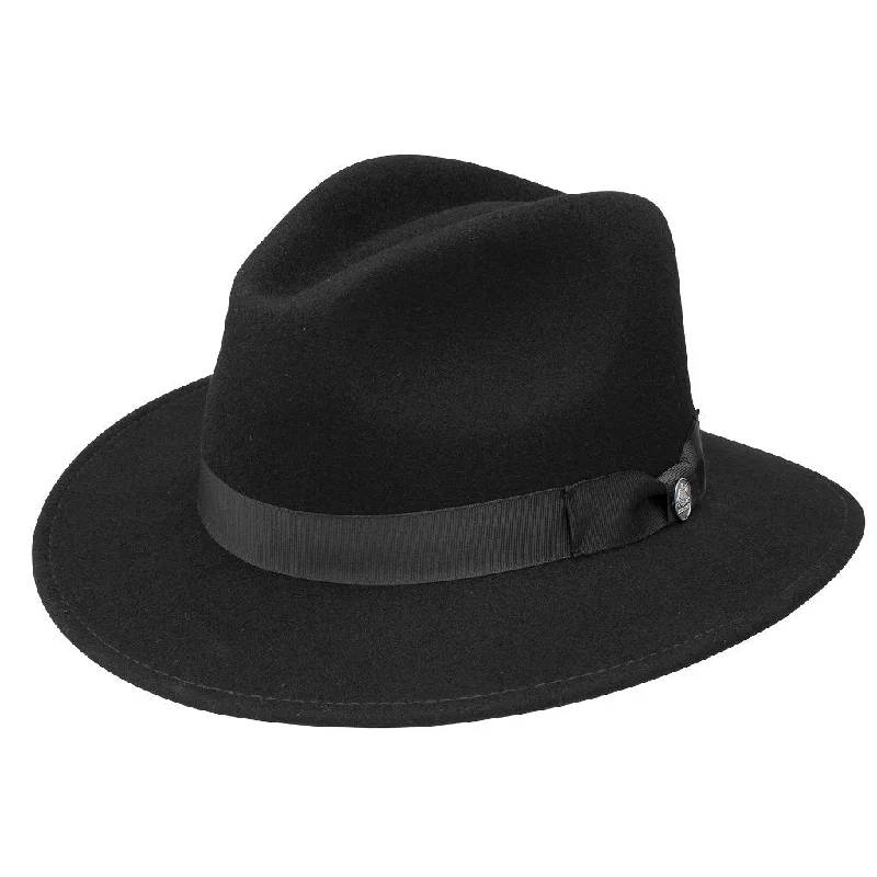 Stylish fedora hats for women with leather bands for chic appeal -Stetson Markham Pinch Front Wool Felt Fedora