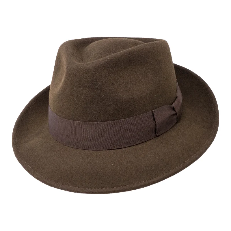 Classic felt hat with soft wool texture -The Doyle - Teardrop Fedora