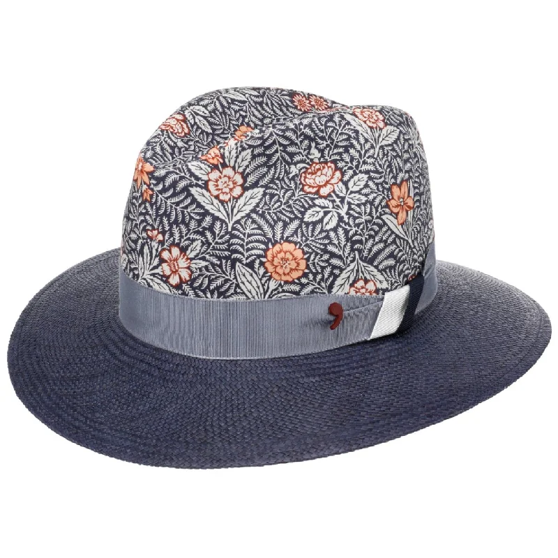 Functional straw cap for men with breathable design and practical use -Beltrento Panama Brim Cloth Hat by Alfonso D'Este