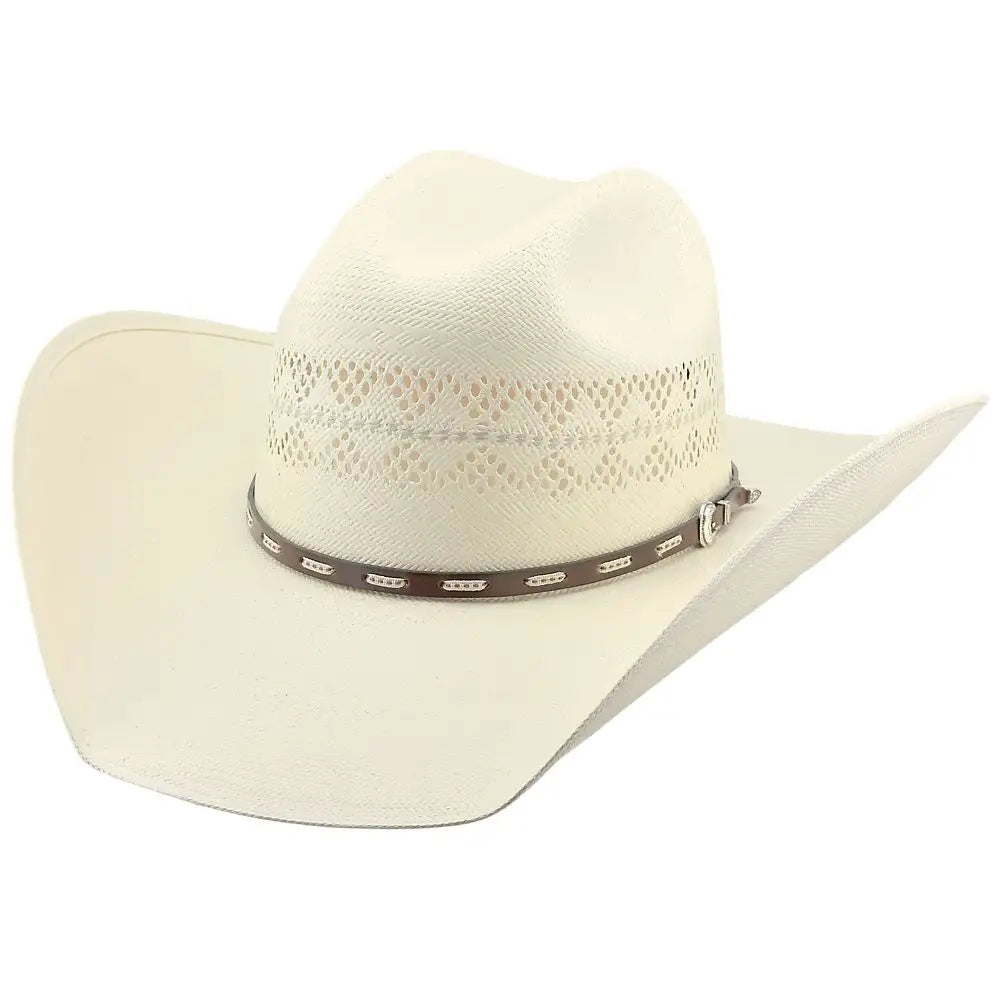 Authentic western cowboy hats for men with wide brims for full sun protection -Larry Mahan's Buckhorn - (10X) Straw Cowboy Hat