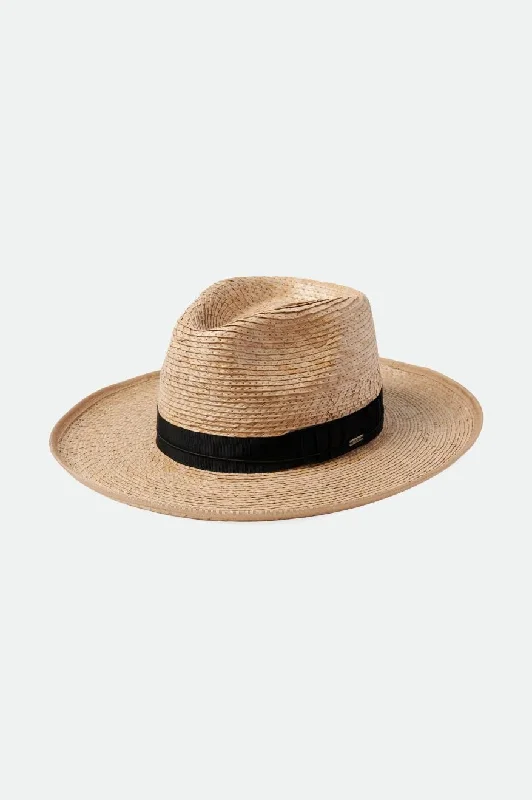 Beach-ready straw sun hat for women with adjustable chin strap and sun protection -Reno Straw - Natural