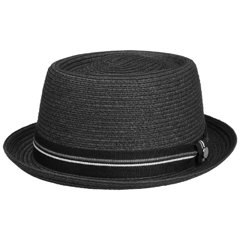 Lightweight woven straw hat for women with comfortable and airy design -Dawleys Pork Pie Toyo Straw Hat by Lierys