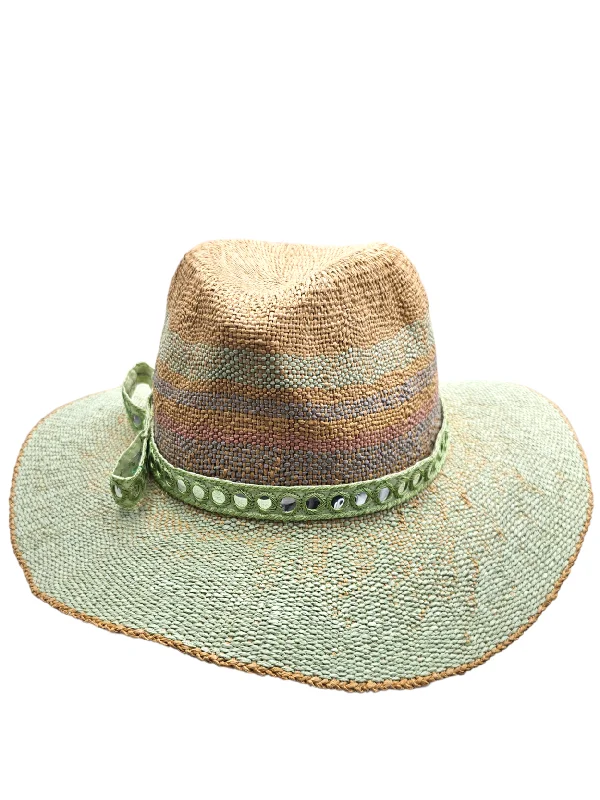 Luxury felt hat with elegant wool finish -Green Hat Fedora Hand Painted (Harper)