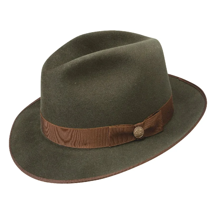 Modern fedora hats for men with bold prints and statement bands for fashion-forward looks -Stetson Lamont Premium Fur Felt Fedora