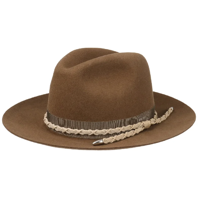 Custom-made fedora hats for women with personalized embroidery or patches -Bartham Wool Hat by Bailey 1922