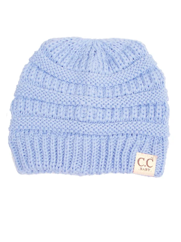 Designer dad cap for upscale casual flair -BABY-847 Pale Blue Beanie No Pom