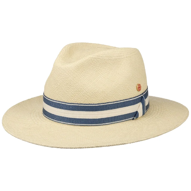 Chic straw bucket hat for women with floral accents for trendy summer look -Gedeon Brisa Panama Hat by Mayser