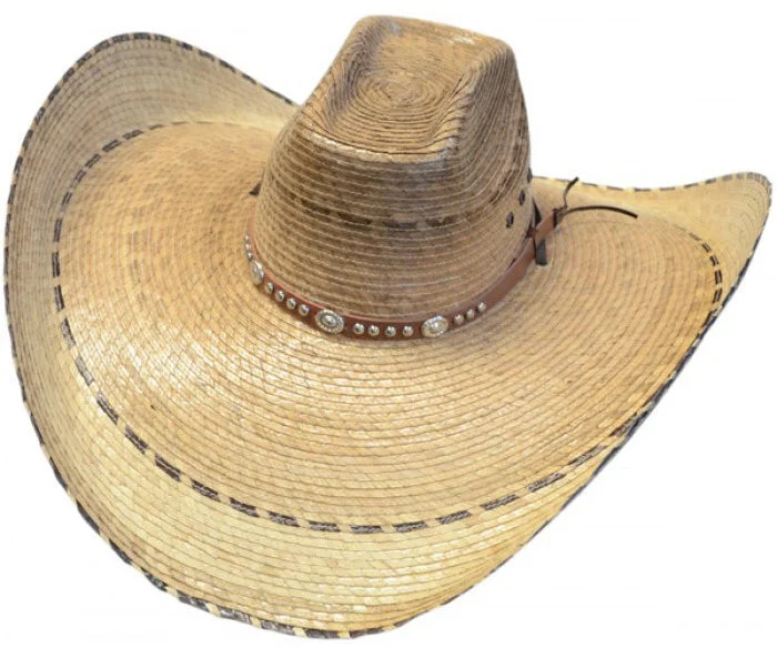 Fun straw hat for kids with vibrant patterns and playful accents -El Borracho 8 Second Palm Sombrero Hat