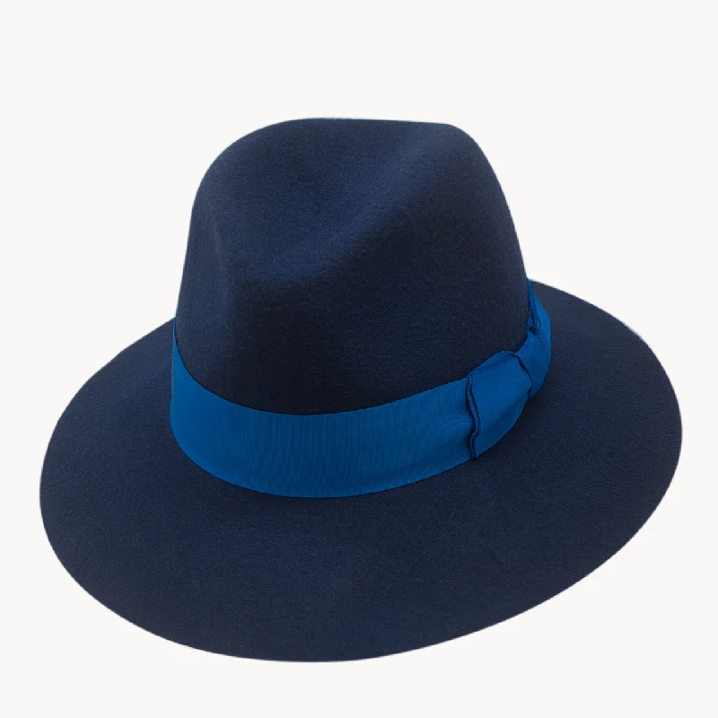 Trendy felt hat for modern urban outfits -Verve - Navy Merino