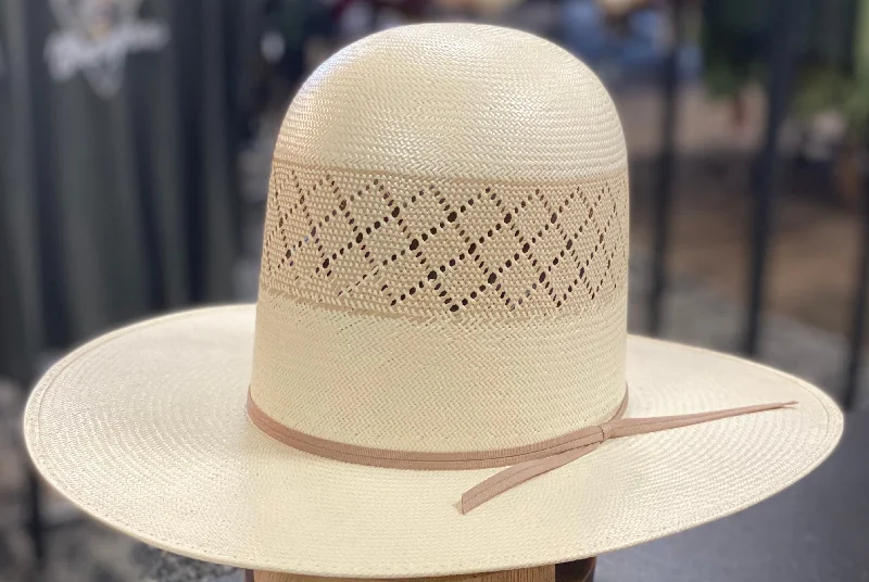 Straw sun hat for men with breathable fabric for warm-weather comfort -RS3201- Rough Stock Hat - Open Tall Crown