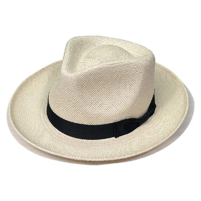 Fedora hats for men with textured finishes for a modern and dynamic look -Stetson - Retro Panama Straw Fedora