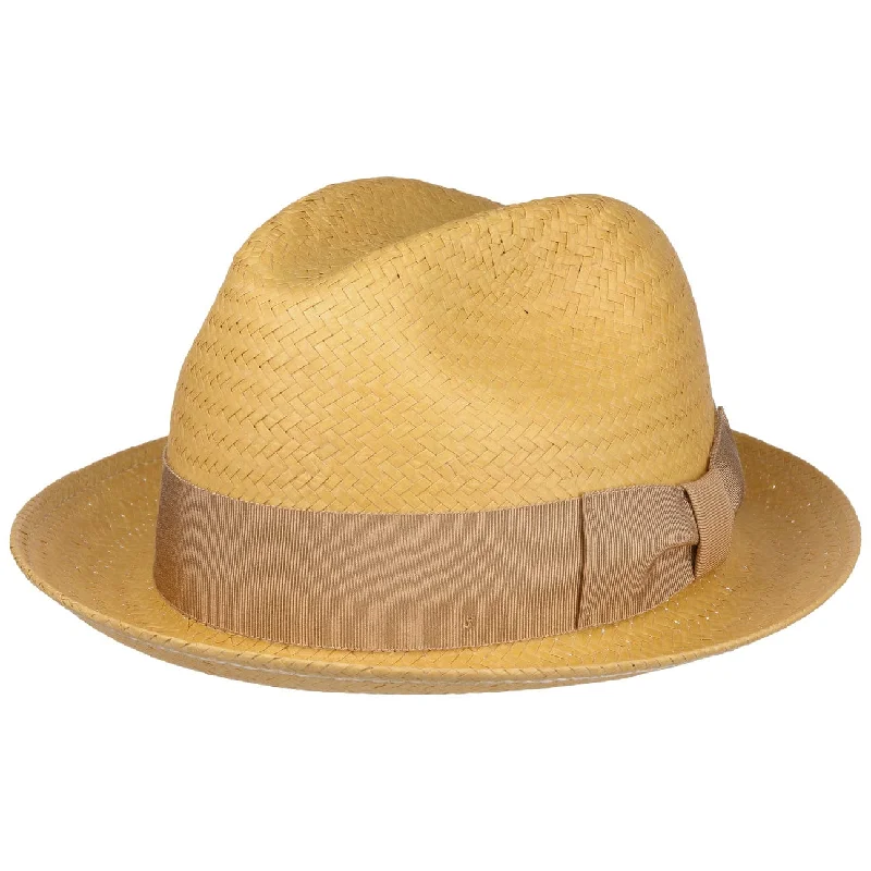 Retro-inspired straw fedora for men with vintage design and timeless elegance -Lando Straw Hat by Bailey 1922