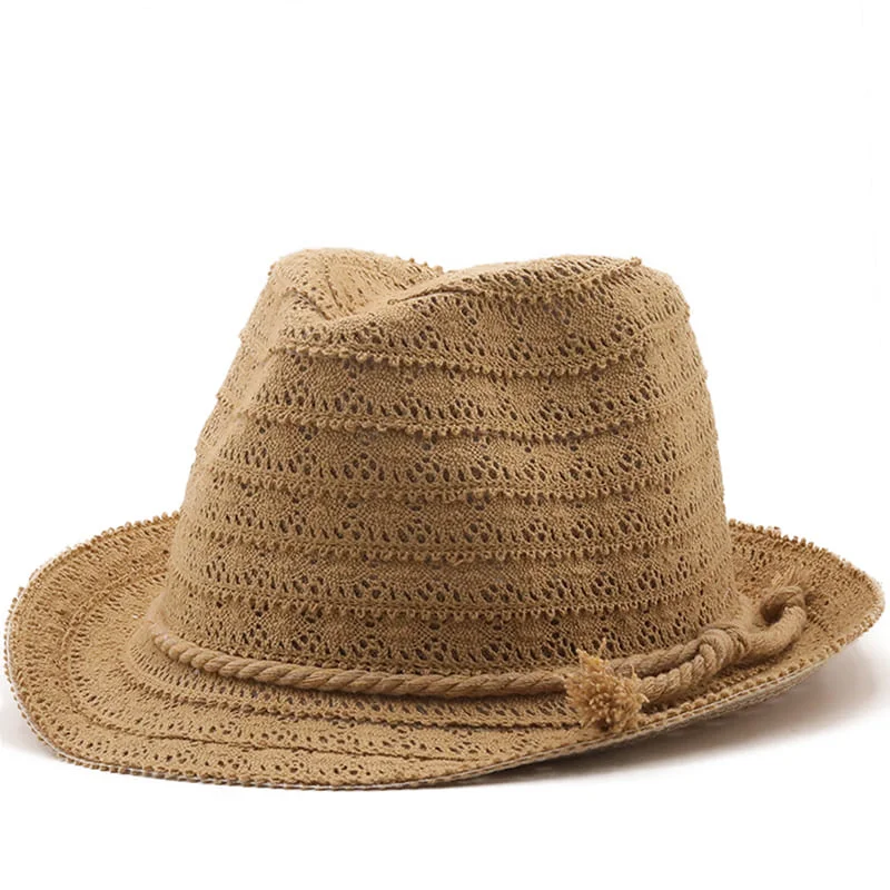 Luxury wool felt hat with soft lining -Recife Beach Embroidery Trilby Hat