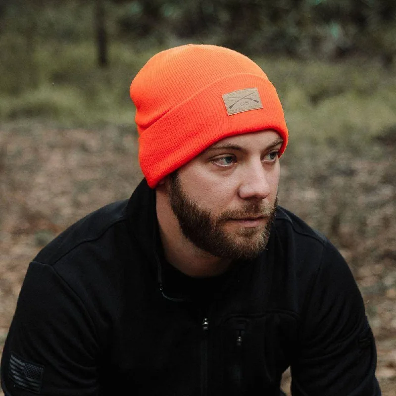 Mesh dad cap for ventilated hot days -Cuffed Beanie - Bright Orange