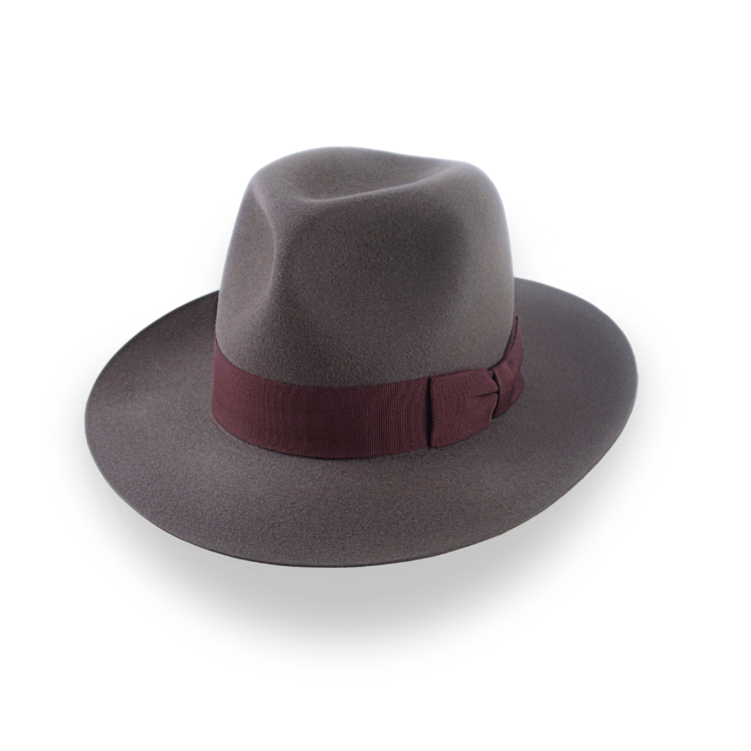 Elegant straw fedora hats for women with colorful bands for summer flair -Indiana Jones Fedora for Men in Caribou Grey Fur Felt | The Pulsar