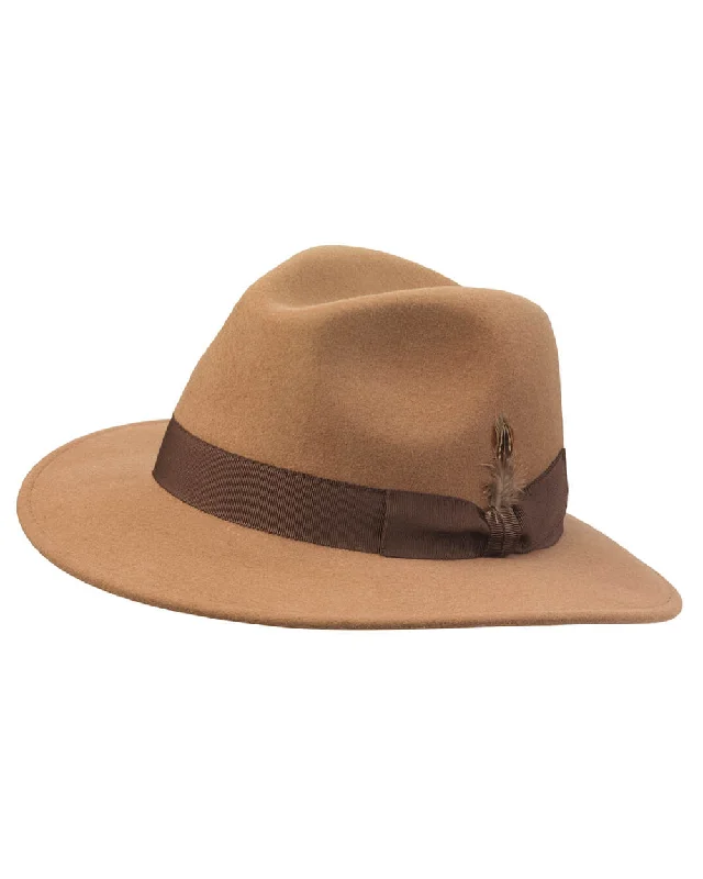 Affordable felt hat with durable wool blend -Laksen Heritage Cashmere Fedora Hat