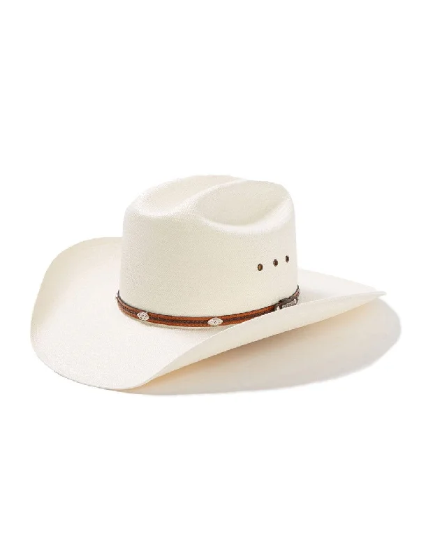 Handmade straw hat for women with intricate weaving and boho style -Stetson - Alamo 8X Straw Cowboy Hat