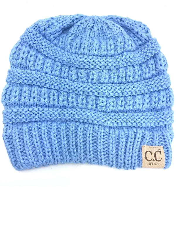 Vintage washed cap for faded cool look -YJ-847 Pale Blue Kid Beanie