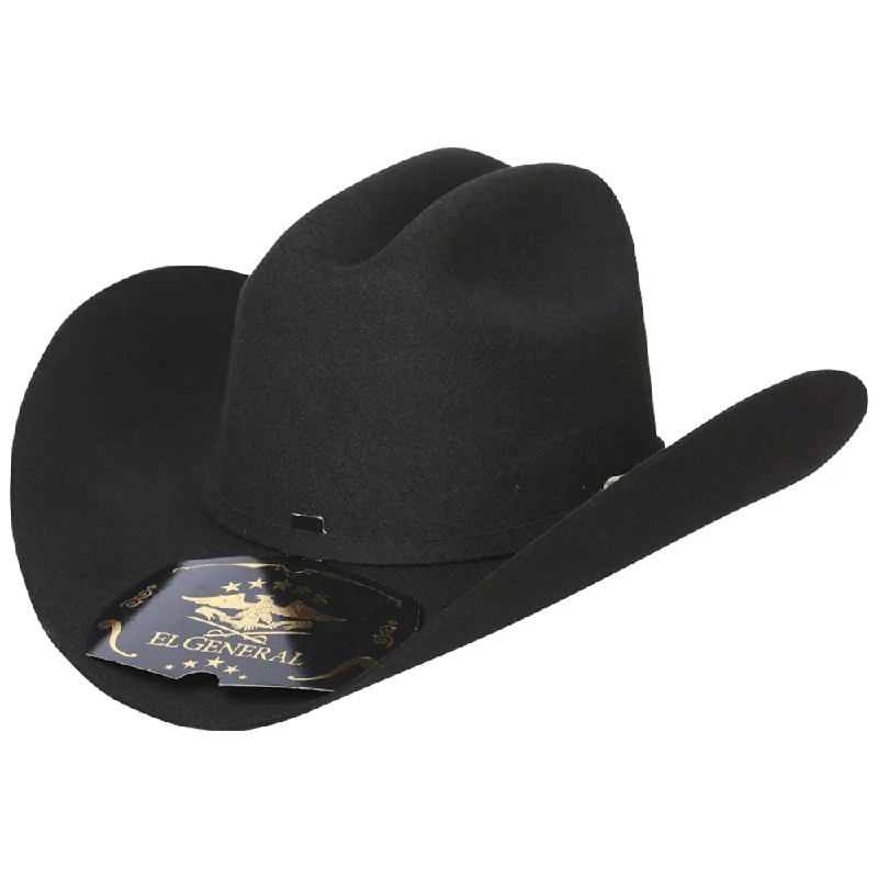 Eco-friendly cowboy hats for women made from sustainable materials for conscious fashion -Julion Black Cowboy Felt Hat