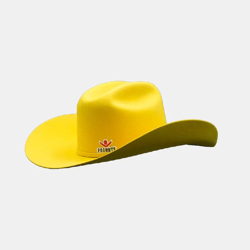 Casual felt hat with simple wool design -Pro Hats Rodeo Night Santa Fe Yellow Wool Felt Hat