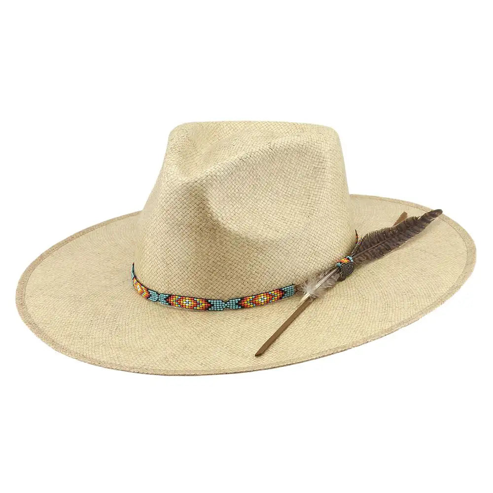 Authentic leather cowboy hats for women with detailed stitching for a stylish edge -Justin Burnet - Straw Cowboy Hat