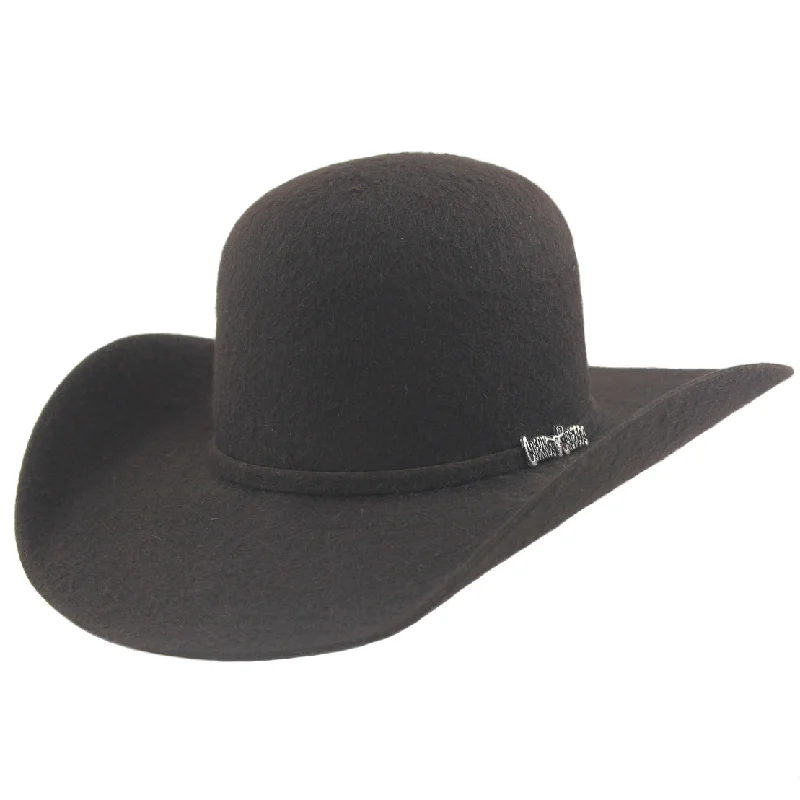 Premium wool cowboy hats for men with sleek finishes and durable construction -Open Crown Cowboy Hat Grizzly Chocolate