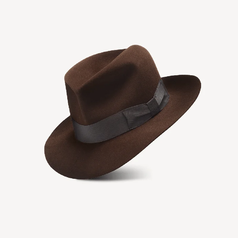 Designer felt hat with bold color options -Raiders Turn Poet - Deep Sable Beaver