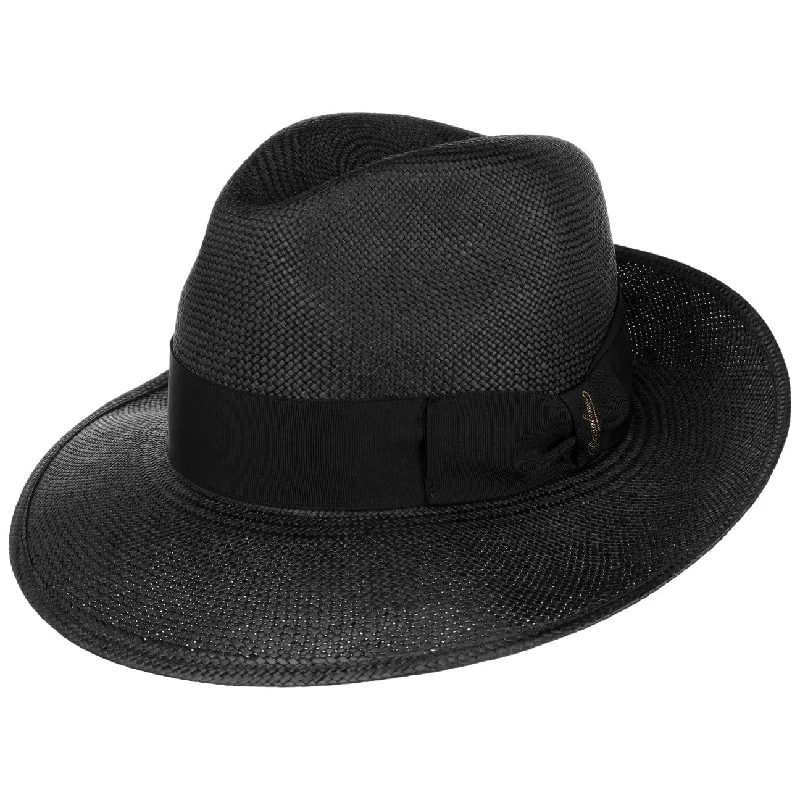 Fedora hats for men with short brims and sleek designs for sharp style -Big Brim Fedora Straw Hat by Borsalino